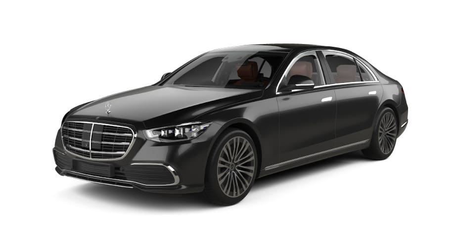 Carey Luxury Sedan Mercedes Benz S Class - Driver Side Front Angle View