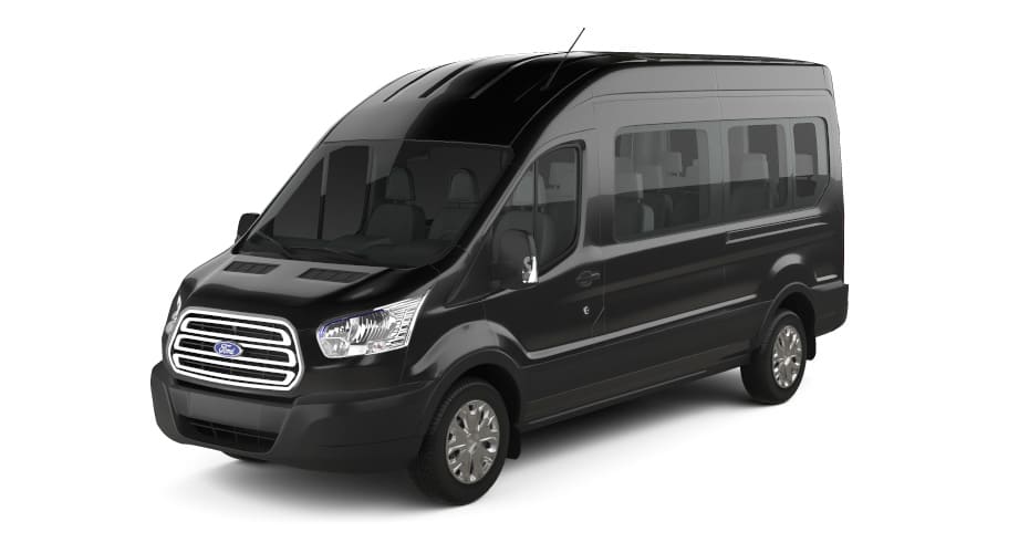 The Carey Executive Van -Ford Transit Van - Driver Side Front Angle View