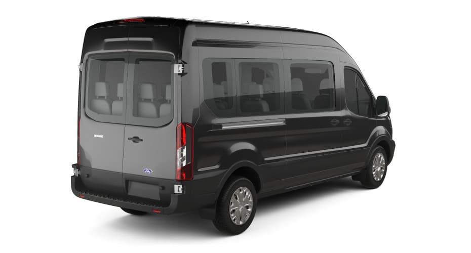 The Carey Executive Van -Ford Transit Van - Passenger Side Rear Angle View