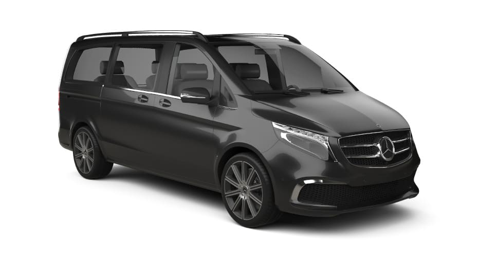 The Carey MPV Mercedes Benz V Class - Passenger Side Front Angle View